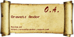Oravetz Andor névjegykártya